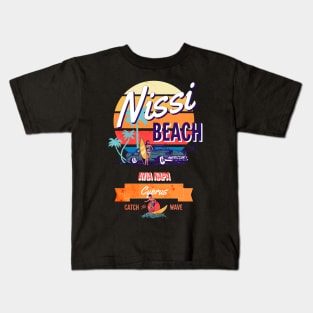 Nissi Beach Cyprus Vintage-Style Kids T-Shirt